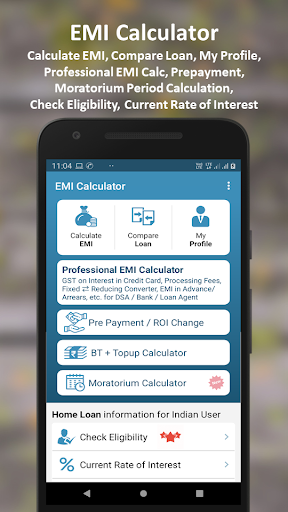 Android application EMI Calculator screenshort