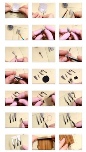 Mini tableware for dolls with their own hands