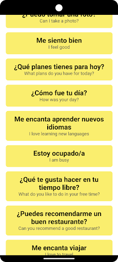 Spanish Phrases Screen 3
