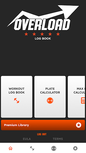 Android application Overload Log Book screenshort