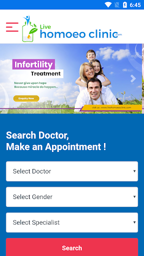 Android application Live Homoeo Clinic screenshort