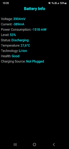 Android application Battery Info screenshort