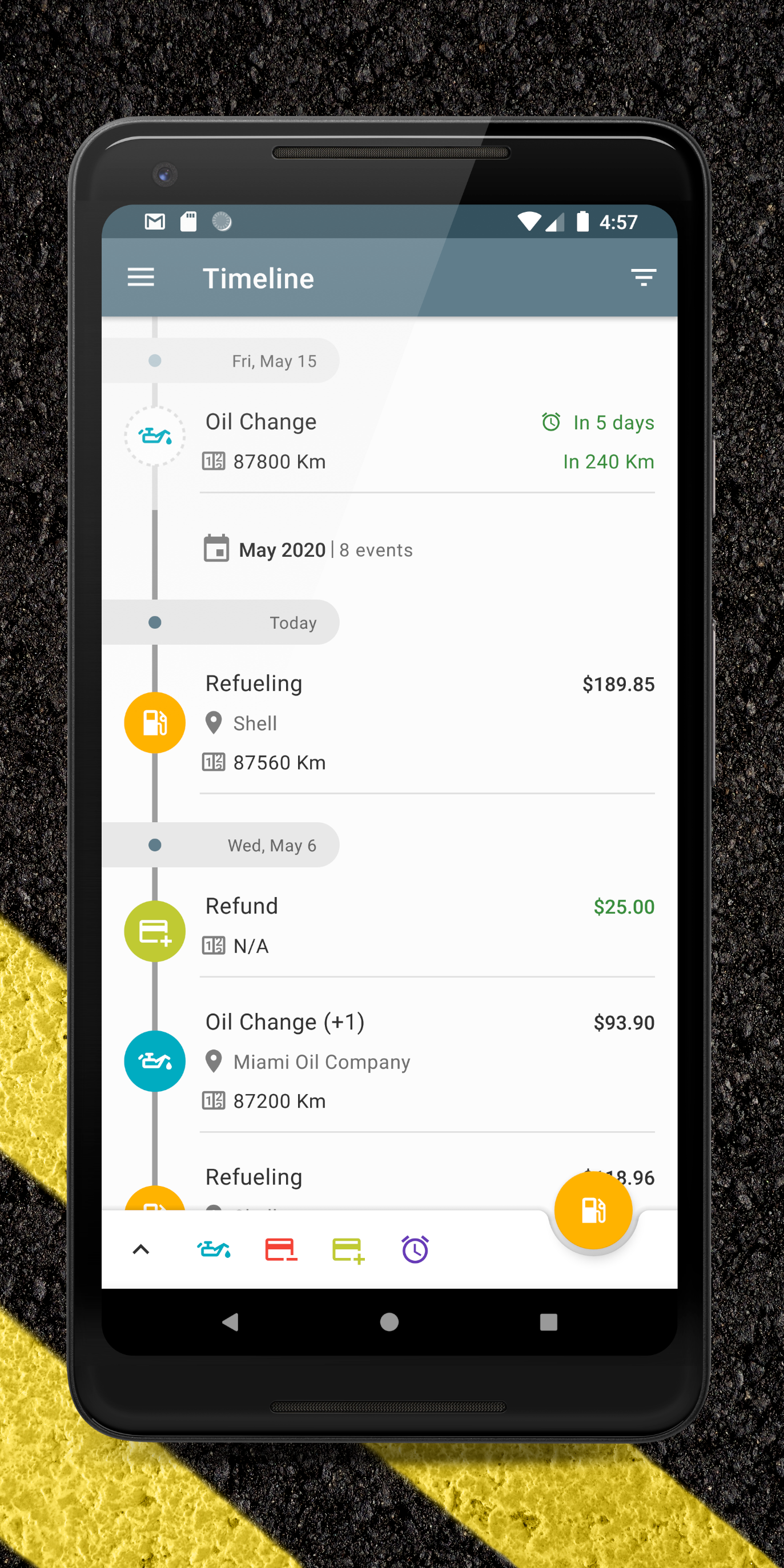 Android application Carango - Car Management and Fuel Log screenshort