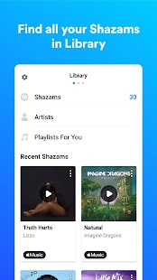 Shazam: Captura de tela de descoberta de música