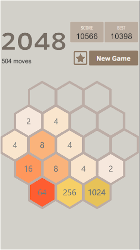 Android application Hexagon 2048 screenshort
