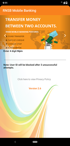 Android application RNSB Mobile Banking screenshort