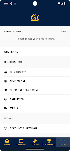 Screenshot of California Golden Bears