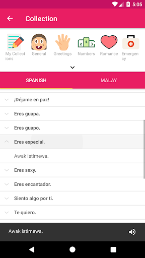 Spanish Malay Dictionary Screen 3