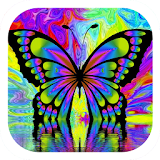Colourful butterfly wing theme icon