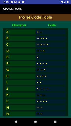 Morse Code Screen 2