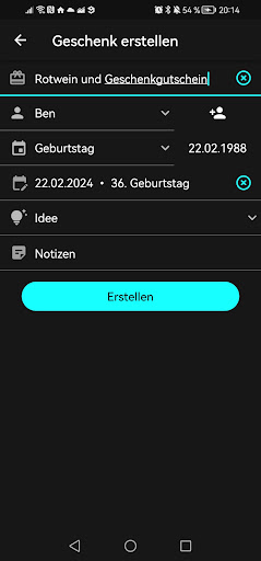 Geschenkliste Plus Screen 3