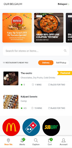 Android application Our Belgaum Food Delivery App screenshort