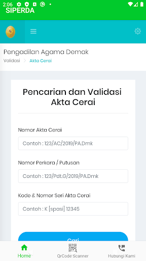 Android application SIPERDA - PA DEMAK screenshort