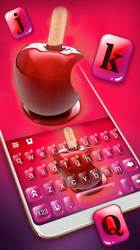 Candy Red Apple Keyboard Theme Screen 2