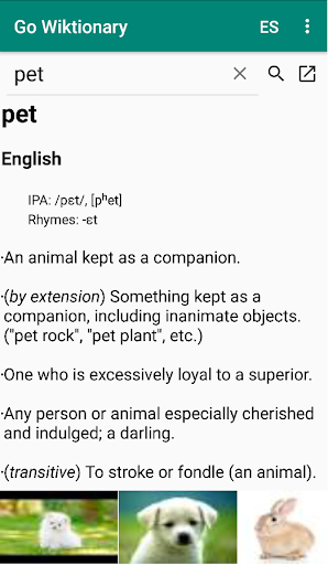 Go Wiktionary (with pics) Screen 3