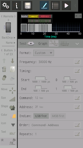Screenshot of IR Remote Creator