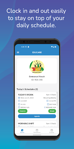 Android application EDUCARE screenshort