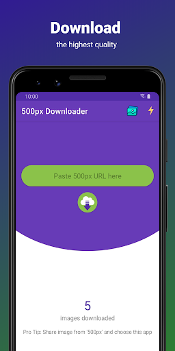 Android application 500px Downloader screenshort
