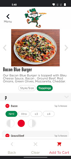 Screenshot of Rafferty's Pizza
