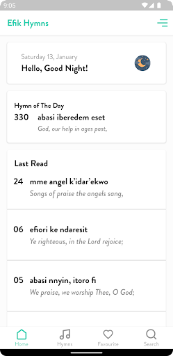 Android application Efik Hymns screenshort