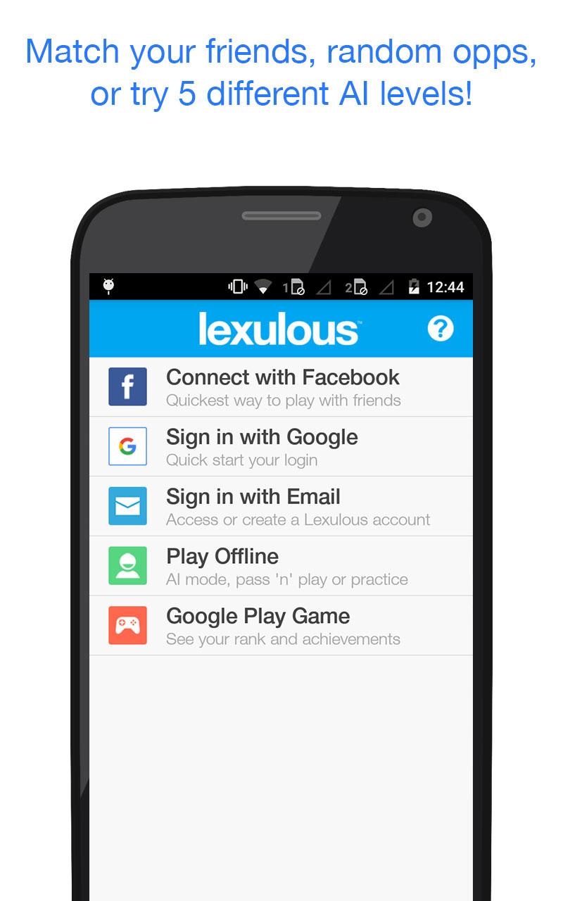 Android application Lexulous Word Game screenshort