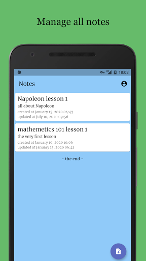 Android application Elite Note screenshort