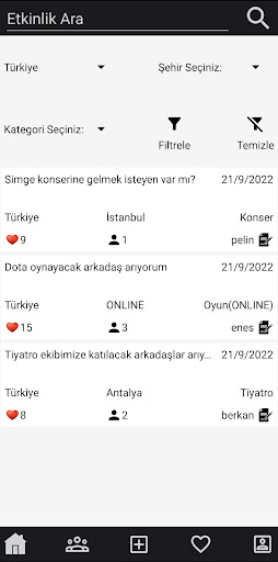 Android application Evender: Etkinlik Bul, Oluştur screenshort