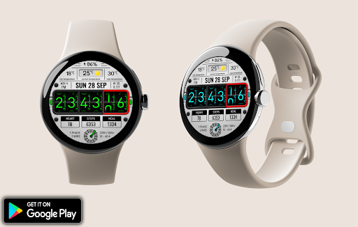 Digital RetroFlip Watch face screenshot 3