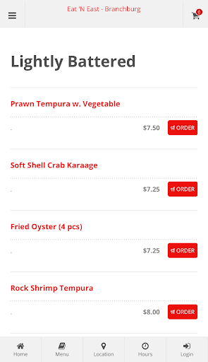 Eat N East Branchburg Order Screen 3