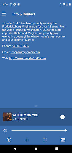 Android application Thunder 104.5 screenshort