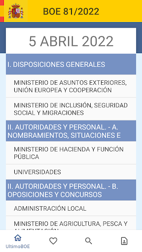 Android application Boletín Oficial de España screenshort