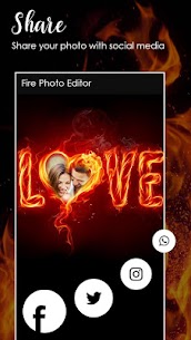 Fire Text Photo Frame For PC installation