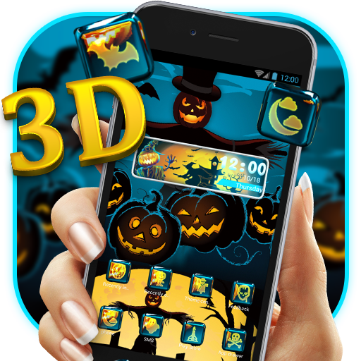 3D Blue Halloween Pumpkin Scar 1.0 Icon