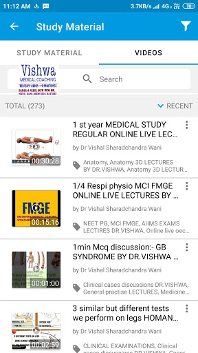 Android application DR VISHWA MEDICAL COACHING screenshort