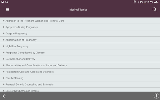 Screenshot of MSD Manual Guide to Obstetrics