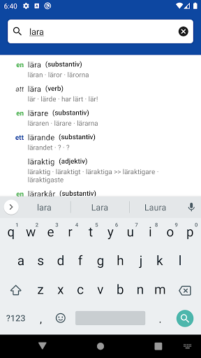Swedish practice Screen 2