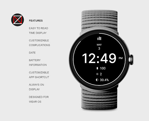 Black Fitness Watch Face Screen 2