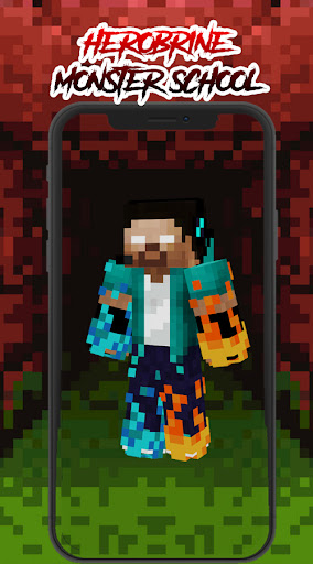 Skinpack Herobrine Monster School for MCPE