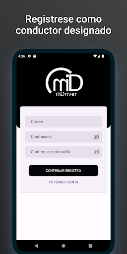 Android application miDriver conductor screenshort