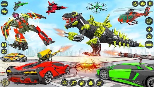 JOGO DE CARROS ROBÔ DINOSSAURO  DINO TRUCK TRANSFORMATION 