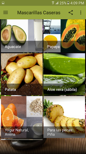 Android application Mascarillas Naturales (Rostro) screenshort