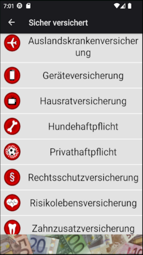 Android application Insurance in Germany screenshort