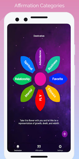 FLY Affirmations App Screen 2