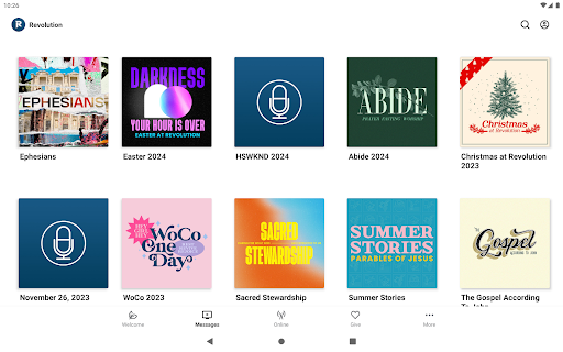 Screenshot of Revolution Church App