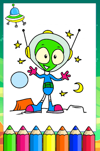 Space & Planets Coloring Book Screen 2