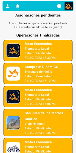 DinamiGO: Repartos Screen 2