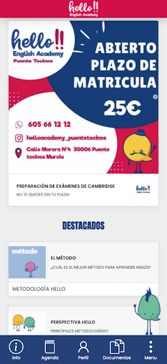 Android application Hello! Academy Puente Tocinos screenshort