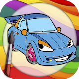 Images of cars and trucks coloring icon