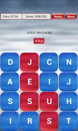 Android application Bible Word Scramble screenshort