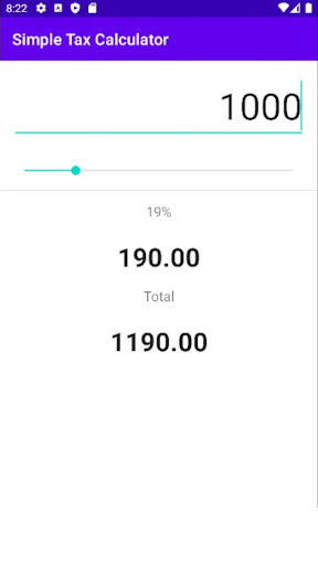 Android application Simple Tax Calculator screenshort